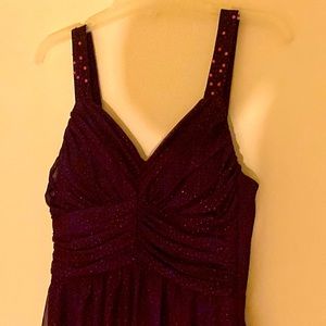 Purple, sparkle maxi dress. Perfect for going out, dances, ect.